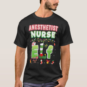 Anästhesie-Krankenschwester Elf Weihnachtslicht Pu T-Shirt