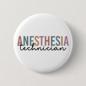 Anästhesie Technischer Retro Anästhetikum Tech Button (Vorderseite)