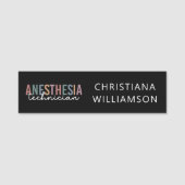 Anästhesie Technischer Retro Anästhetikum Tech Namensschild (Vorderseite)