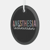 Anästhesie Technischer Retro Anästhetikum Tech Ornament Aus Glas (Vorderseite links)