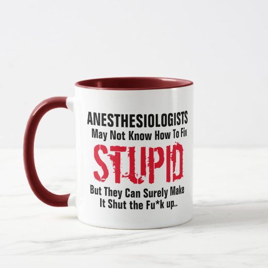 Anästhesiologe Fix Stupid Doctor Joke Pun Tasse (Links)