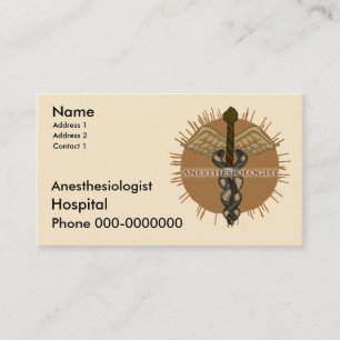 Anästhesiologe individuelle Name Terminkarte