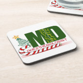 Anästhesiologe MERRY CHRISTMAS Getränkeuntersetzer (Linke Seite)