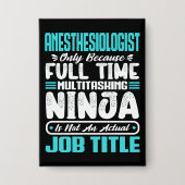 Anästhesiologin Job Title Professionals Fähigkeite Button (Vorderseite)