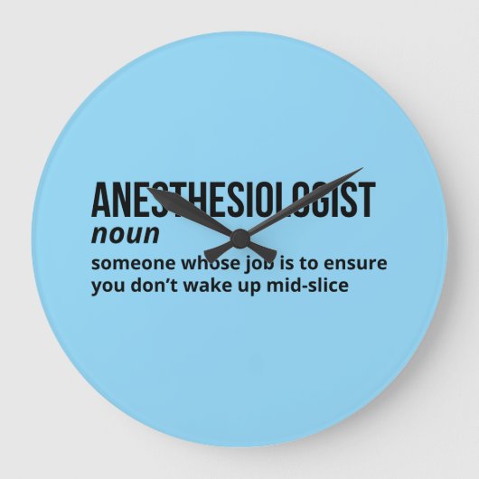 Anästhesist Definition Clock - Funny Medical Große Wanduhr (Vorderseite)