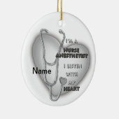 Anästhesist des grauen Herzens Keramik Ornament (Rechts)