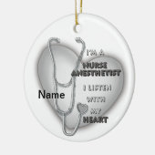 Anästhesist des grauen Herzens Keramik Ornament (Links)