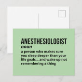 Anästhesist - Funny Job Definition Postkarte (Vorne/Hinten)