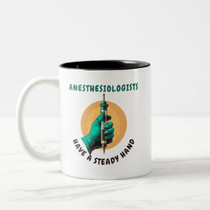 Anästhesisten haben eine gleichbleibende Hand, Anä Zweifarbige Tasse