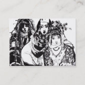ANATOLIAN GIRLS Schwarz-weiße ethische Mode Zeichn Visitenkarte (Rückseite)