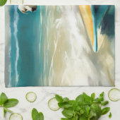 Anatolian Shepherd Beach Surfmalerei Geschirrtuch (Gefaltet)