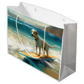Anatolian Shepherd Beach Surfmalerei Große Geschenktüte (Rückseite Schrägansicht)