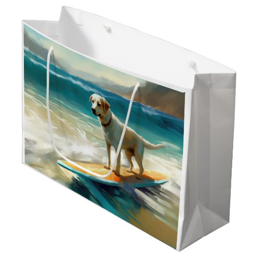 Anatolian Shepherd Beach Surfmalerei Große Geschenktüte (Vorderseite Schrägansicht)