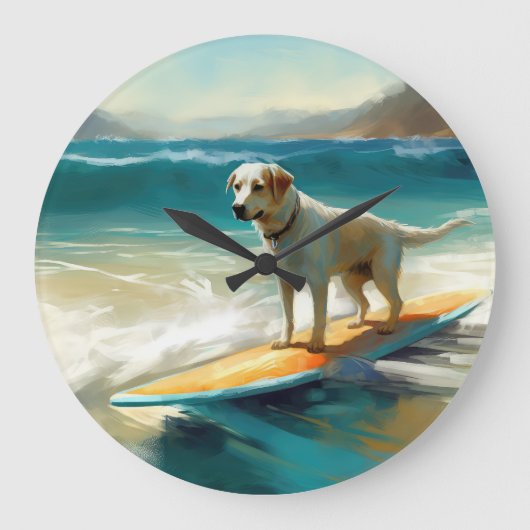Anatolian Shepherd Beach Surfmalerei Große Wanduhr (Vorderseite)
