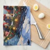 Anatolian Shepherd Christmas Boat Holiday Geschirrtuch (Viertel Falte)