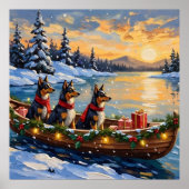 Anatolian Shepherd Christmas Boat Holiday Poster (Vorne)