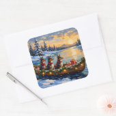 Anatolian Shepherd Christmas Boat Holiday Quadratischer Aufkleber (Umschlag)