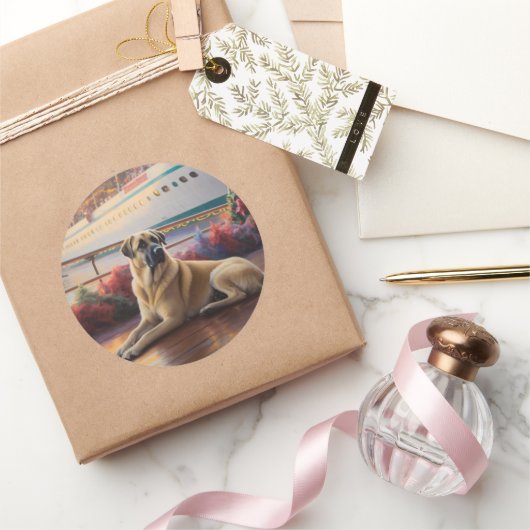 Anatolian Shepherd Christmas Cruise: Pawsome Runder Aufkleber (Schenken)