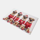 Anatolian Shepherd Christmas Dress Santa Hat Fußmatte (Schrägansicht)