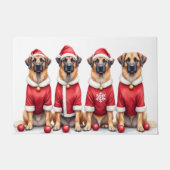 Anatolian Shepherd Christmas Dress Santa Hat Fußmatte (Vorderseite)