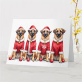 Anatolian Shepherd Christmas Dress Santa Hat Karte (Gelbe Blume)