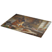 Anatolian Shepherd Cooking in Kitchen Schneidebrett (Ecke)