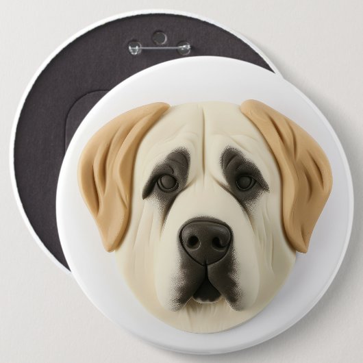 Anatolian Shepherd Dog 3D Inspiriert Button (Vorne & Hinten)