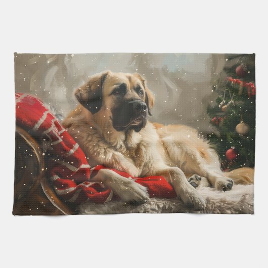 Anatolian Shepherd Dog Christmas festival Geschirrtuch (Horizontal)