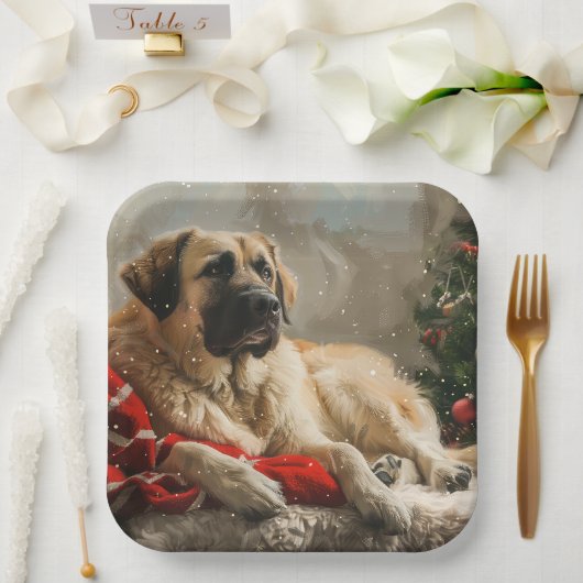 Anatolian Shepherd Dog Christmas festival Pappteller (Hochzeit)