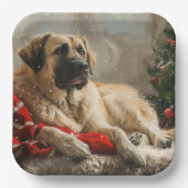Anatolian Shepherd Dog Christmas festival Pappteller (Vorderseite)