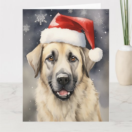 Anatolian Shepherd Dog Christmas Santa Paws Karte (Vorderseite)