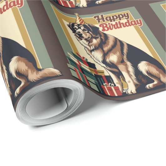 Anatolian Shepherd Dog farbenfroh Geschenkpapier (Rolleneckpunkt)