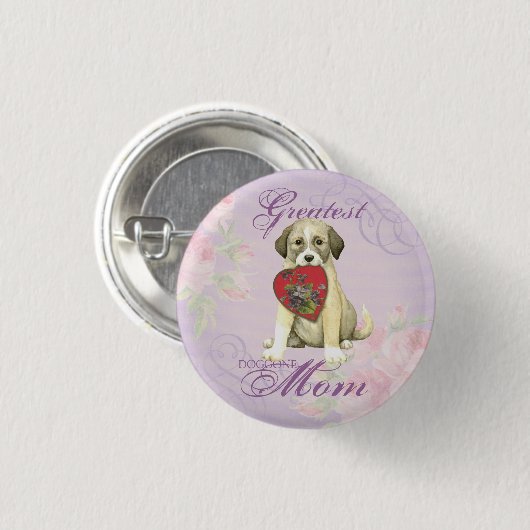 Anatolian Shepherd Dog Heart Mama Button (Vorne & Hinten)