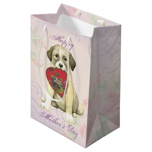 Anatolian Shepherd Dog Heart Mama Mittlere Geschenktüte (Vorderseite Schrägansicht)