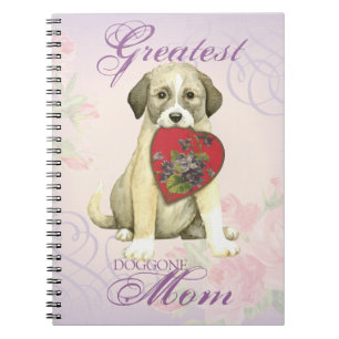 Anatolian Shepherd Dog Heart Mama Notizblock
