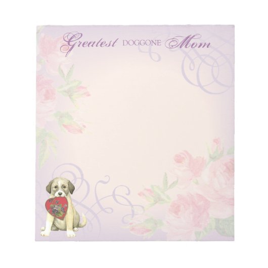 Anatolian Shepherd Dog Heart Mama Notizblock (Vorderseite)