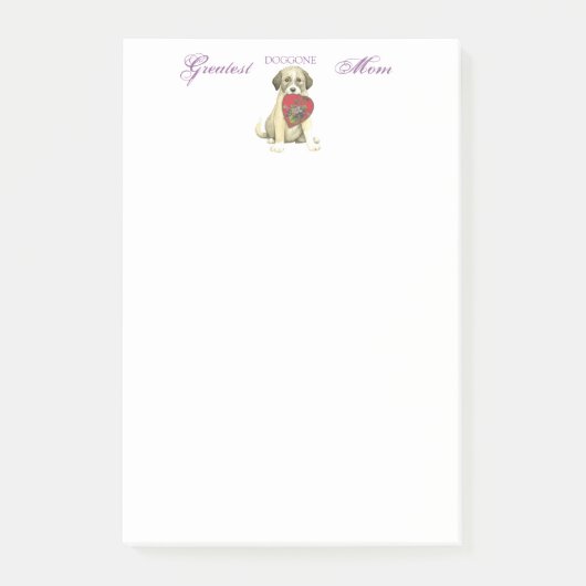 Anatolian Shepherd Dog Heart Mama Post-it Klebezettel (Vorderseite)