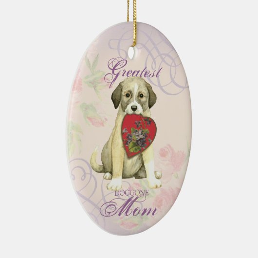 Anatolian Shepherd Dog Heart Mom Ceramic Ornament (Rechts)