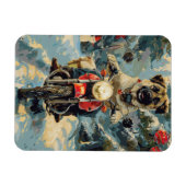 Anatolian Shepherd Dog Riding Motorrad Weihnachten Magnet (Horizontal)