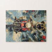 Anatolian Shepherd Dog Riding Motorrad Weihnachten Puzzle (Horizontal)