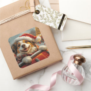 Anatolian Shepherd Dog Roller Untersetzer Weihnach Quadratischer Aufkleber