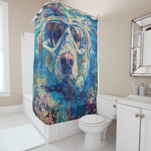 Anatolian Shepherd Dog Scuba Diving Underwater Duschvorhang