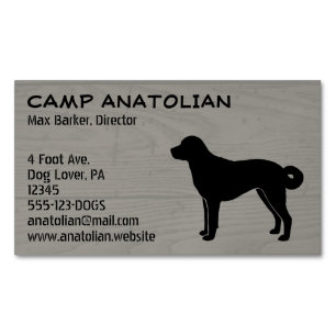 Anatolian Shepherd Dog Silhouette Imitate Wood Sty Magnetische Visitenkarte