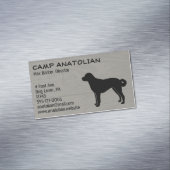 Anatolian Shepherd Dog Silhouette Imitate Wood Sty Magnetische Visitenkarte (Beispiel)