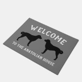 Anatolian Shepherd Dog Silhouetten Fußmatte (Schrägansicht)