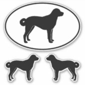 Anatolian Shepherd Dog Silhouetten Vinyl Stickers Aufkleber (Vorderseite)