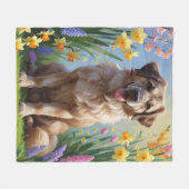 Anatolian Shepherd Dog Spring Blumen Malerei Fleecedecke (Vorderseite (Horizontal))