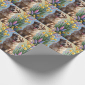 Anatolian Shepherd Dog Spring Blumen Malerei Geschenkpapier (Ecke)