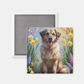 Anatolian Shepherd Dog Spring Blumen Malerei Magnet (Vorderseite/Rückseite)