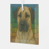 Anatolian Shepherd Dog "Stached Glass" Ornament Aus Glas (Vorderseite links)